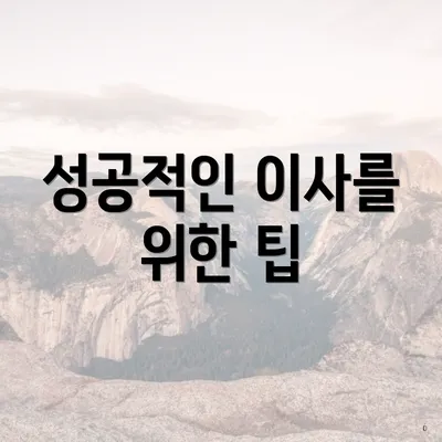 성공적인 이사를 위한 팁