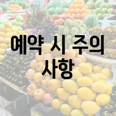 예약 시 주의 사항