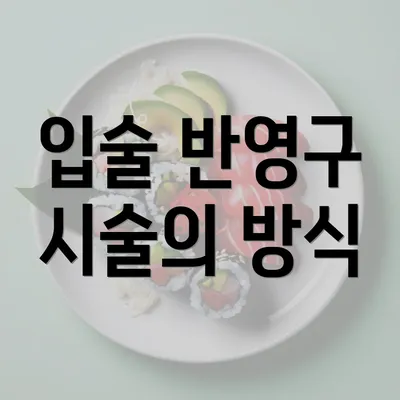 입술 반영구 시술의 방식