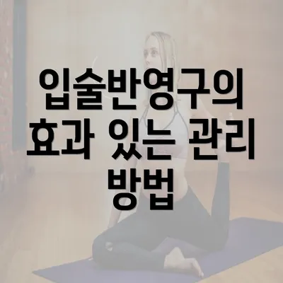 입술반영구의 효과 있는 관리 방법