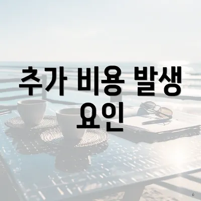 추가 비용 발생 요인