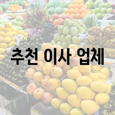 추천 이사 업체