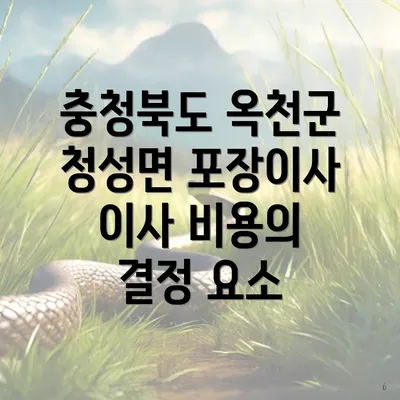 충청북도 옥천군 청성면 포장이사 이사 비용의 결정 요소