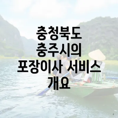 충청북도 충주시의 포장이사 서비스 개요