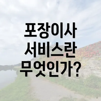 포장이사 서비스란 무엇인가?