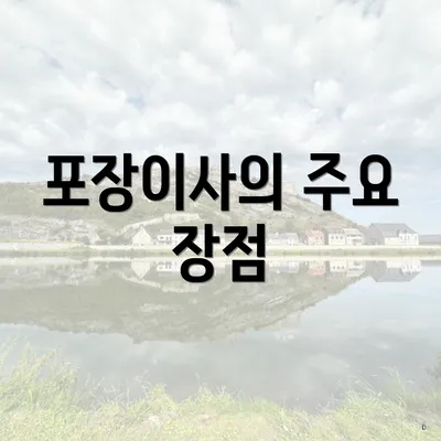 포장이사의 주요 장점