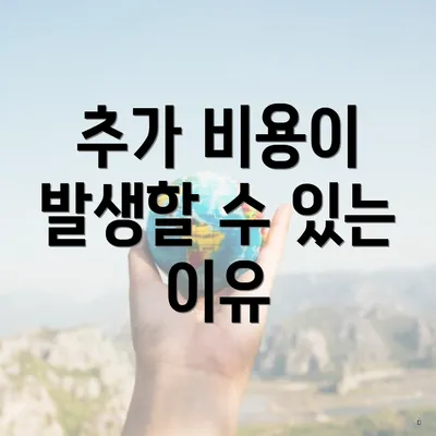 추가 비용이 발생할 수 있는 이유